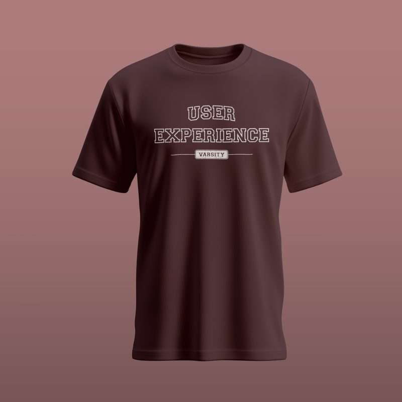 UX Varsity - White on Oxblood Black